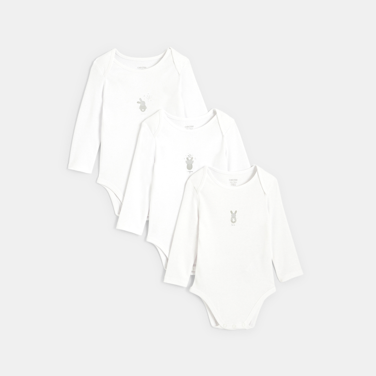 بدلة للجسم بياقة أرنب أمريكية (مجموعة من 3) باللون الأبيض عند الولادة بدلة للجسم بياقة أرنب أمريكية (مجموعة من 3) باللون الأبيض عند الولادة