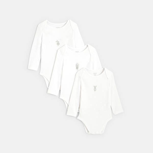 بدلة للجسم بياقة أرنب أمريكية (مجموعة من 3) باللون الأبيض عند الولادة بدلة للجسم بياقة أرنب أمريكية (مجموعة من 3) باللون الأبيض عند الولادة