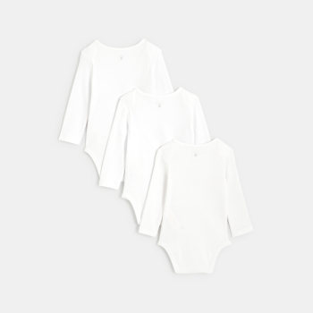 بدلة للجسم بياقة أرنب أمريكية (مجموعة من 3) باللون الأبيض عند الولادة