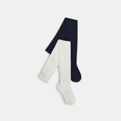 Collants chauds et chinés (lot de 2) gris fille