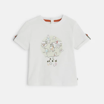 T-shirt explorateur blanc bébé garçon