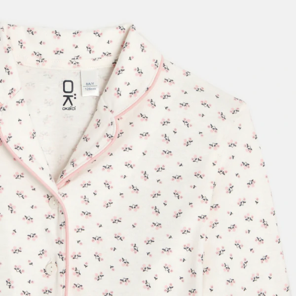 Pyjama en jersey épais imprimée rose fille