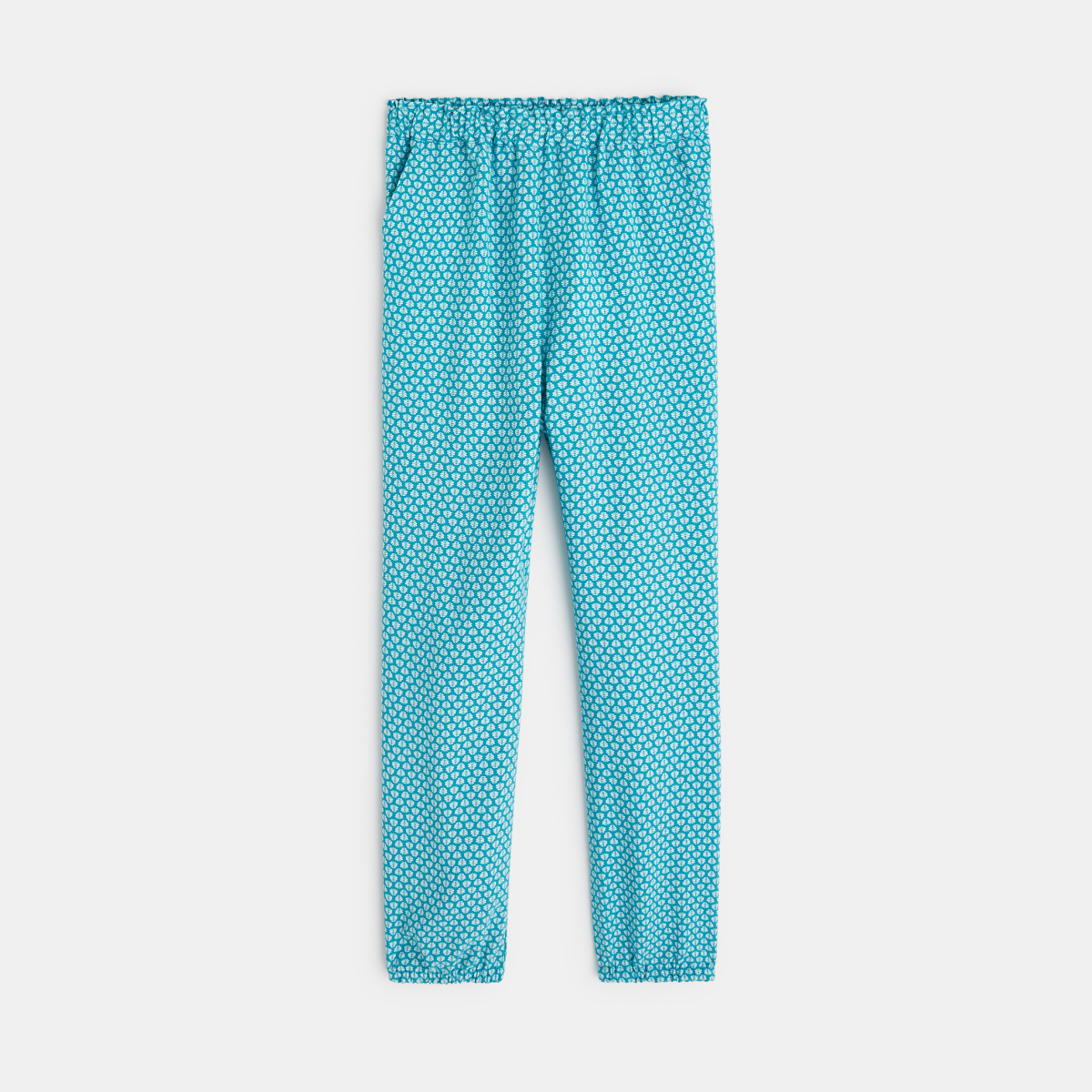 Pantalon imprimé style jogpant bleu fille