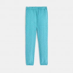 Pantalon imprimé style jogpant bleu fille