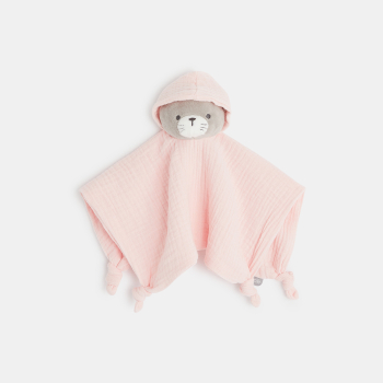 لحاف قطط مسطح من القطن باللون الوردي للمواليد