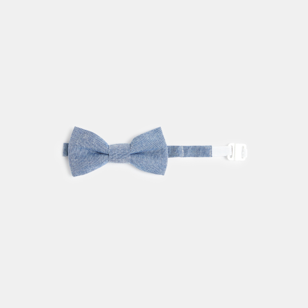 Nœud papillon effet chambray bleu garçon Nœud papillon effet chambray bleu garçon