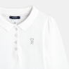 Polo uni manches longues blanc fille Polo uni manches longues blanc fille