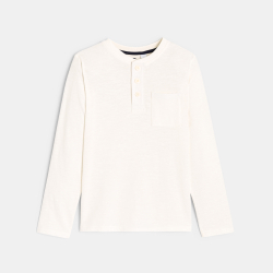 T-shirt à col boutonné blanc garçon