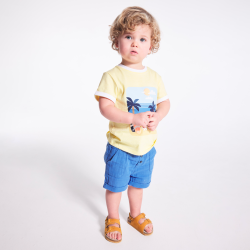 شورت من القطن الخفيف النافر