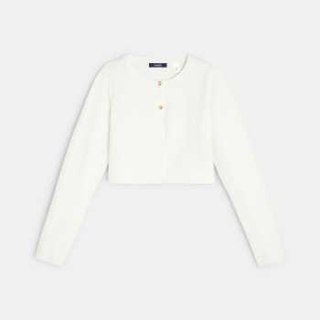 Gilet boléro blanc fille