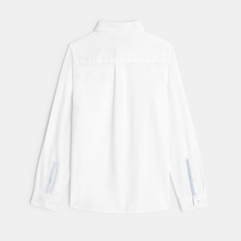 Chemise unie en lin blanche garçon