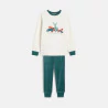 Pyjama en velours motif animaux turquoise garçon