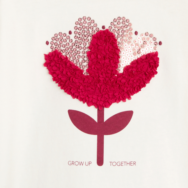 T-shirt à motif fleuri rose fille T-shirt à motif fleuri rose fille