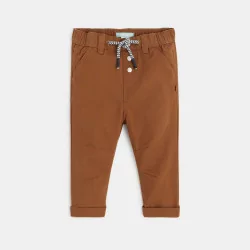 Pantalon regular coton fantaisie marron bébé garçon