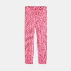 Pantalon imprimé style jogpant rose fille