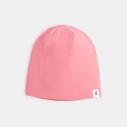 قبعة متماسكة باللون الوردي للفتيات