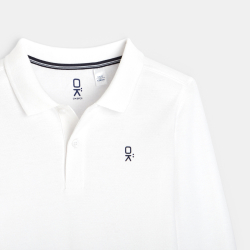Polo manches longues blanc...