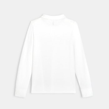 Polo manches longues blanc garçon