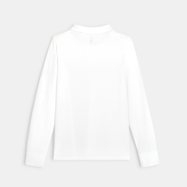 Polo manches longues blanc garçon Polo manches longues blanc garçon