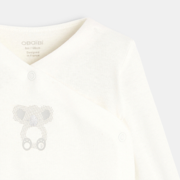 بدلة للجسم متقاطعة على شكل حيوان لامعة (مجموعة من 3) باللون الأبيض عند الولادة