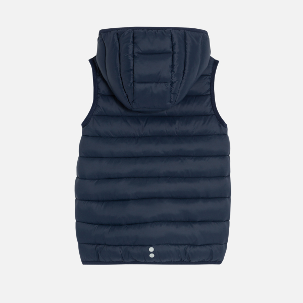 سترة بغطاء رأس بدون أكمام للأولاد باللون الأزرق سترة بغطاء رأس بدون أكمام للأولاد باللون الأزرق