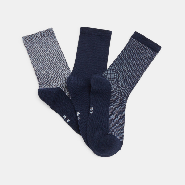 Chaussettes (lot de 3 paires) bleues garçon Chaussettes (lot de 3 paires) bleues garçon
