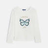 T-shirt manches longues motif papillon blanc fille