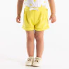 Short à plis en molleton jaune bébé fille