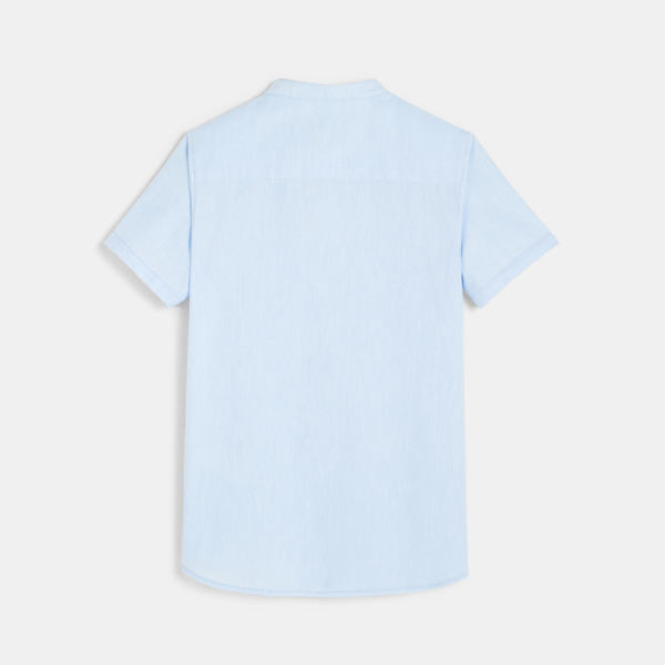 Chemisette col Mao turquoise garçon