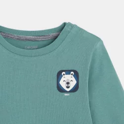 T-shirt ours vert bébé garçon
