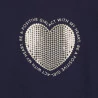 T-shirt cœur à paillettes bleu fille
