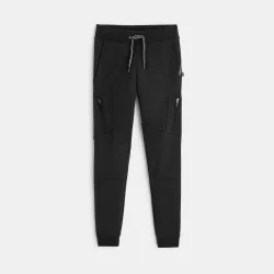 Pantalon de jogging molleton poches zippées gris garçon