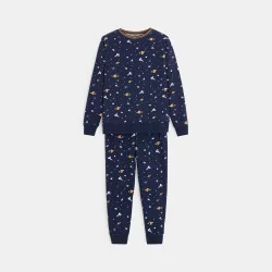 Pyjama 2 pièces motif planètes bleu garçon