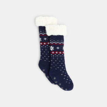 Chaussettes montantes antidérapantes bleues garçon