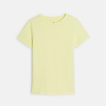 T-shirt basique manches courtes jaune garçon