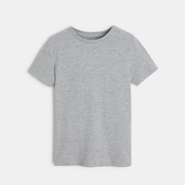 T-shirt basique manches courtes gris garçon T-shirt basique manches courtes gris garçon