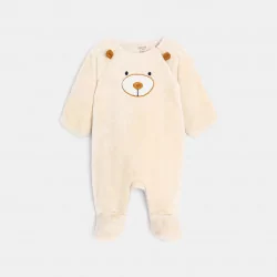 Surpyjama chaud en soft boa ours beige naissance