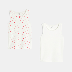 قميص بلا أكمام من قماش الجيرسي (مجموعة من قطعتين) للفتيات.