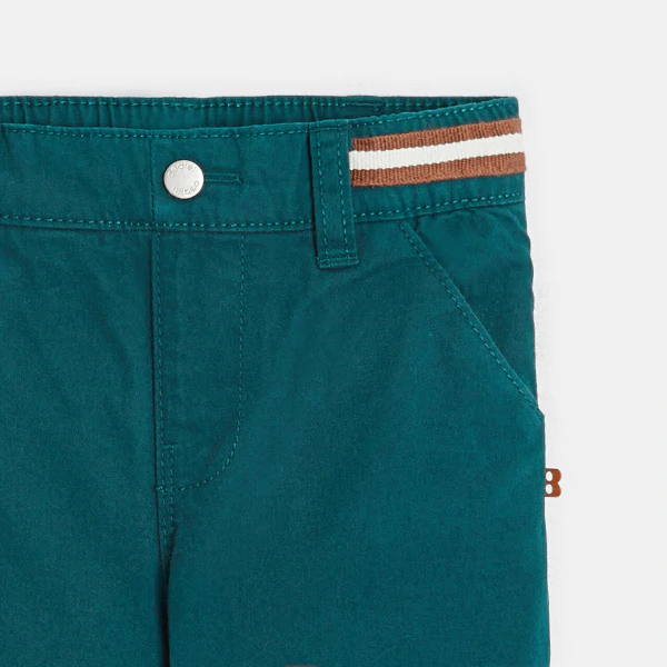 Pantalon coton taille élastiquée vert bébé garçon