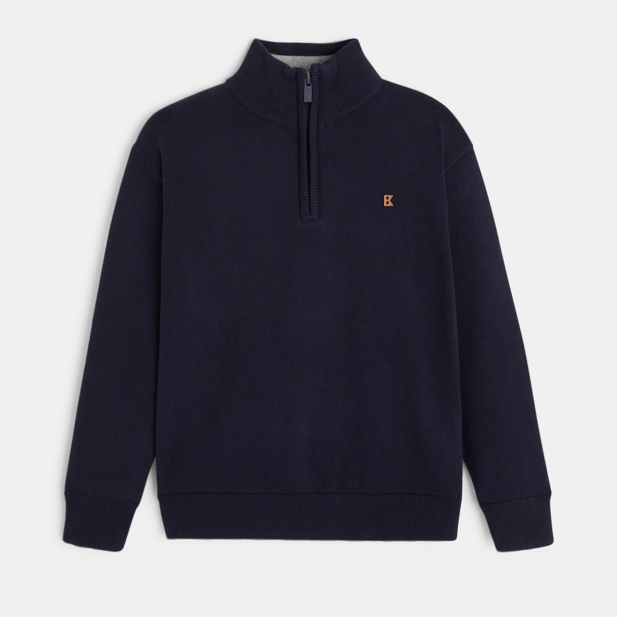 كنزة برقبة عالية، أزرق داكن، للأولاد كنزة برقبة عالية، أزرق داكن، للأولاد