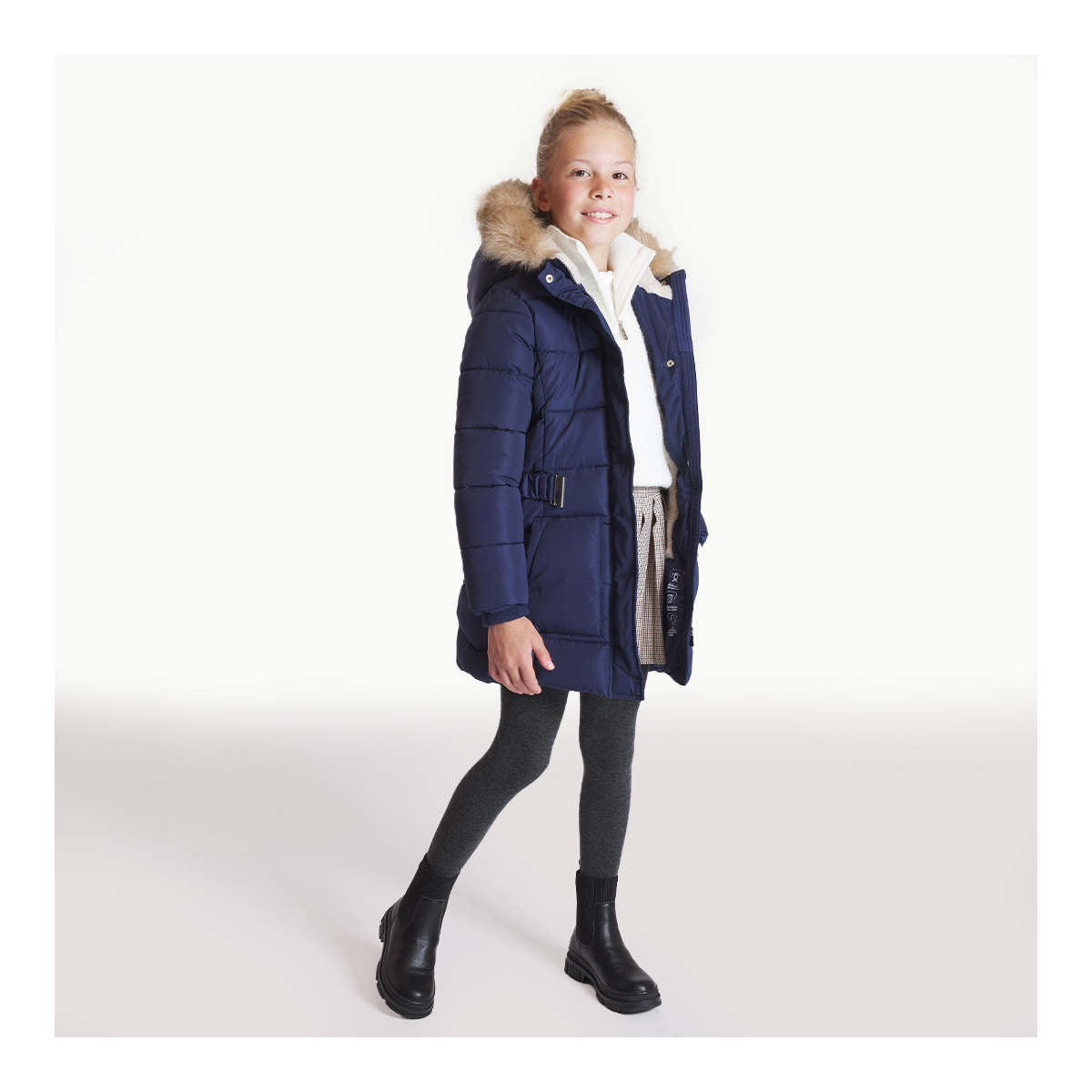 جاكيت مُبطن مقاوم للماء، أزرق الداكن، للفتيات جاكيت مُبطن مقاوم للماء، أزرق الداكن، للفتيات