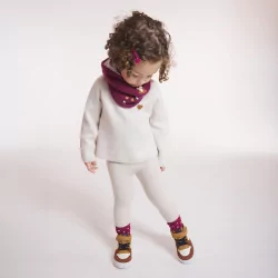 Legging tricot chiné beige bébé fille