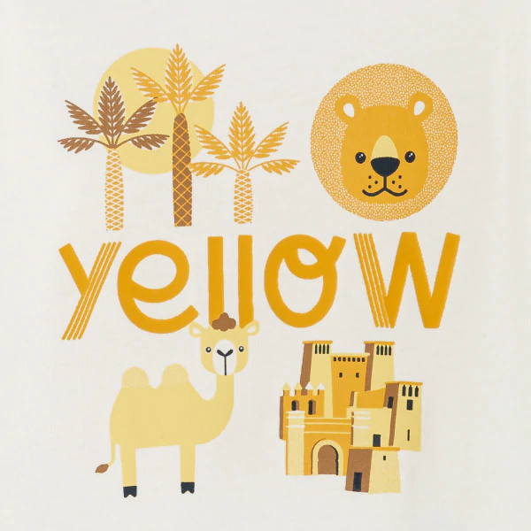 T-shirt ludique couleur jaune garçon