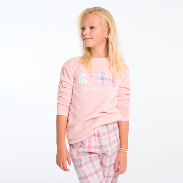 Pyjama 2 pièces rose pastel Fille