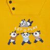 Sweat à capuche molleton panda jaune bébé garçon