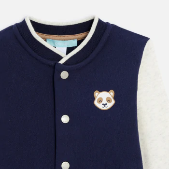Blouson style teddy patch panda bleu bébé garçon