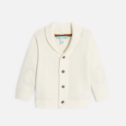 Gilet tricot boutonné blanc bébé garçon