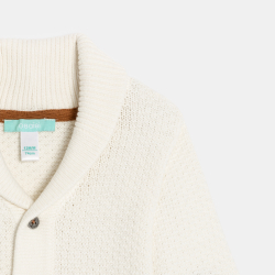 Gilet tricot boutonné blanc...