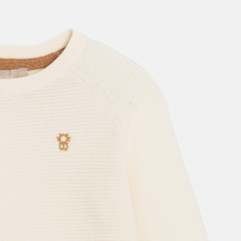 كنزة تريكو بلون أبيض لحديثي الولادة