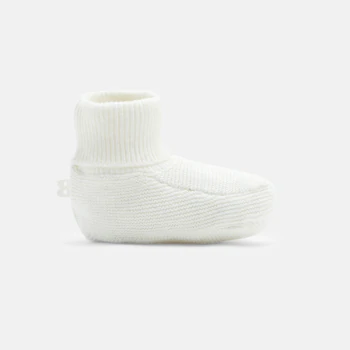 Chausson maille tricot blanc naissance